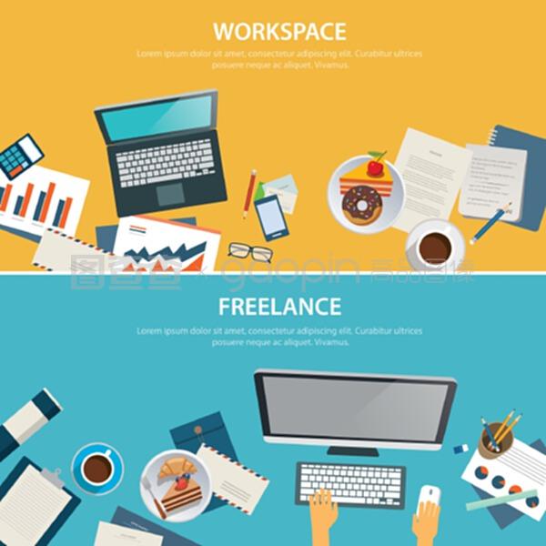 物聯(lián)網(wǎng)的集成與研發(fā) 工作區(qū)與自由旗幟平面設(shè)計(jì)模板的創(chuàng)新融合